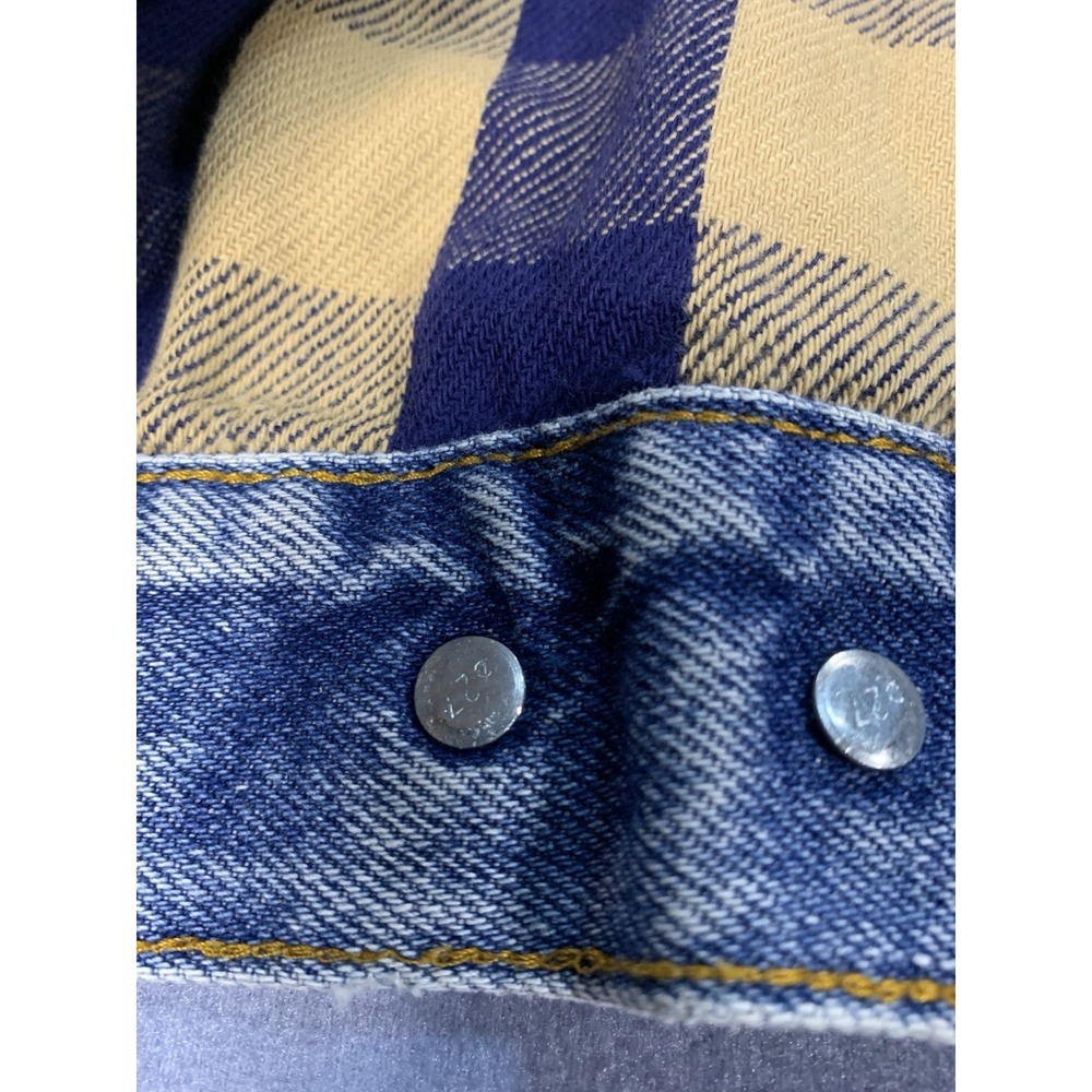 Levi's vintage 70411 0824 Flannel Blanket Lined Denim Jacket Sz 38 USA Made - Picture 4 of 8
